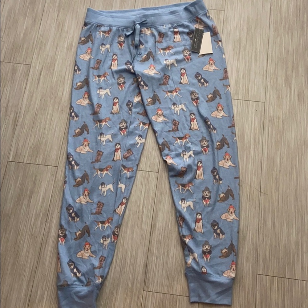 NWT Blue PJ Salvage Dog Print Joggers M